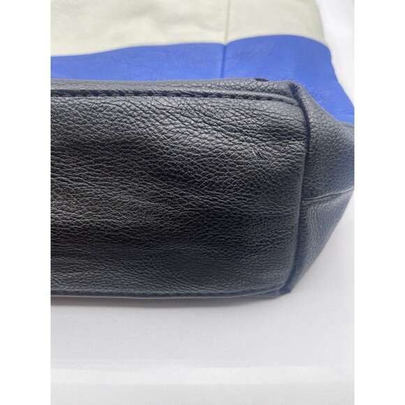 CLARKS Women's Over the Shoulder Tri-Color Laptop Tote - Cream, Blue, Black - Picture 5 of 16